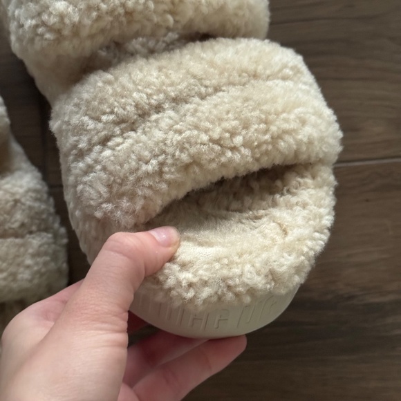 UGG Natural White Oh Fluffita Slingback Slippers - Picture 9 of 9